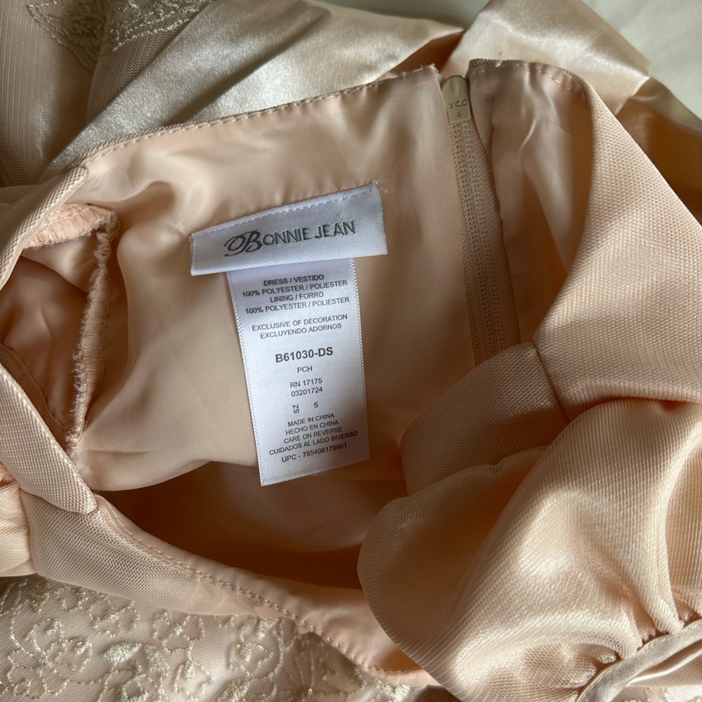 Bonnie Jean Blush and Gold Elegant Dress - Picture 12 of 13
